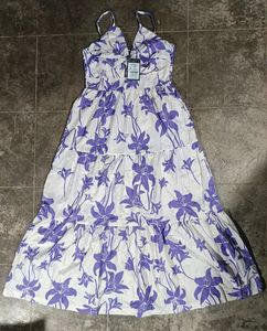 Floral Print Tiered Midi Dress