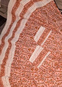 Lace Work Cotton Anarkali Set