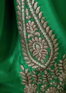 Green Lace &amp; Satin Saree