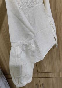 Zara Off White Embellished Top
