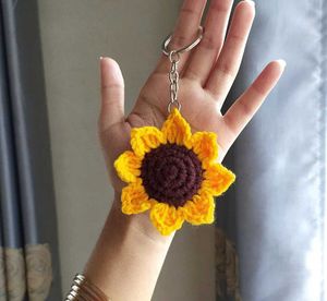 Sunflower Crochet Keychain