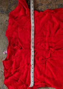 Red Embroidered Tunic Top