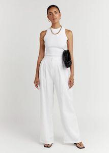 Classic White Pants Wide Leg Straight