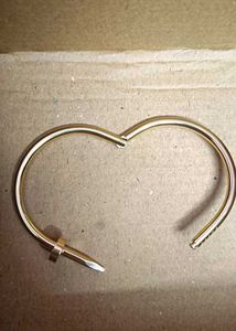 Anti Tarnish Gold Nail Bangle Bracelet