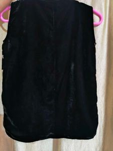 Embroidered Velvet Vest