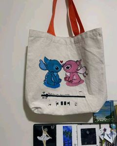 Tote Bag Of Stitch and Angel Design
