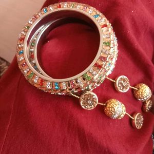 Latkan Diamond Bangles