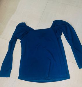 Blue Wrap Top