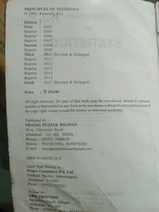 Principles Of Statistics By Ramendu Roy