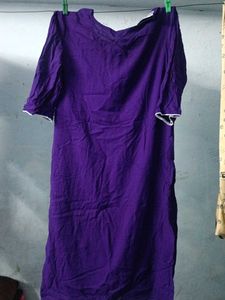Embroidered Purple Kurti - Size L