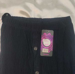 Black Button-Down Maxi Skirt