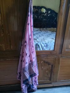 Pink Printed Saree