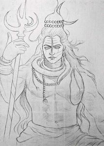 Shiv Ji Outline Sketch
