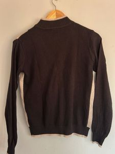 Stylish Two-Tone Knit Cardigan