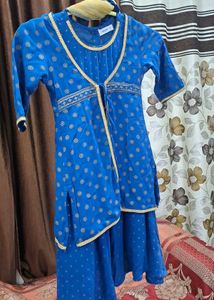 Kids Kurti With Jacket And Dupatta