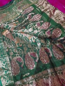 Pink &amp; Green Saree