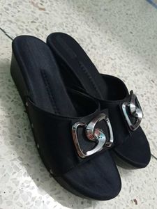 Black Wedge Sandals