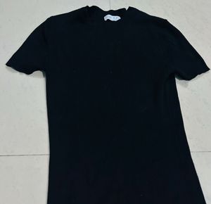 Black Ribbed One Peice