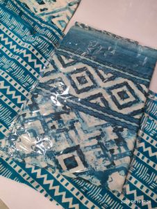Blue &amp; White Geometric Print Kurti Suze Xl (42)