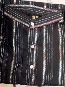 Men&#39;s Black Striped Kurta