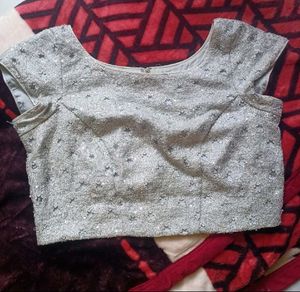 Beautifu Party Wear Silver Blouse
