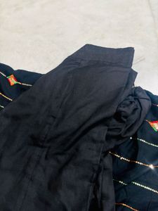 Black Embroidered Kurta Set