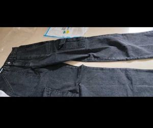 Grey Wash Wide Leg Cargo Jeans
