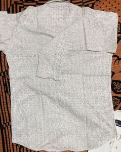 White Patterned Casual Shirt