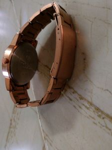 Rose Petals Golden Watch For Women