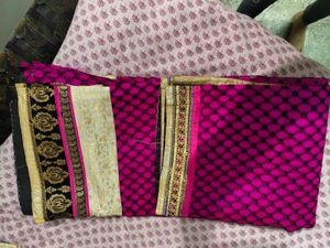 Elegant Pink Saree With Blouse