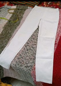 women's White Slim Fit Pants