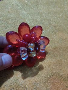 Red Flower Hair Tie + freebie