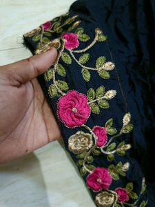 Beautiful Black Gown Middle Cutt Kurta With Plazo