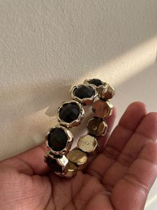Gold &amp; Black Stone Bracelet
