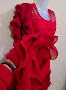 Price DropMaroon Ruffled Plazzo Dress✨💕🌸