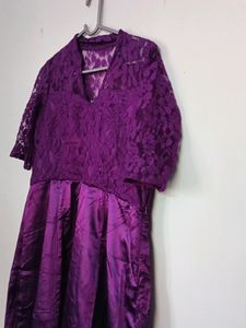 Maxi Satin And Netted Dress - BRIDESMAID, WEDDING