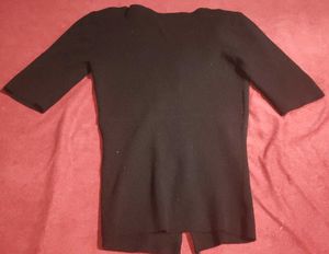 Black Button-Down Top