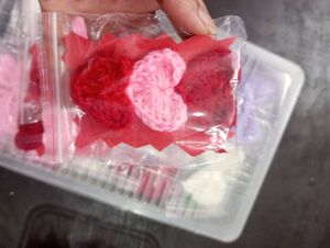 Crochet Heart Hair clips