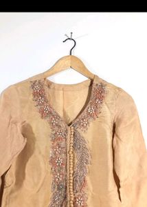 Tan Embroidery Kurta