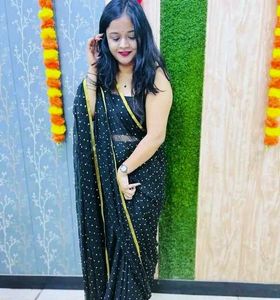 💗 Elegant Black Party Wear Saree💕