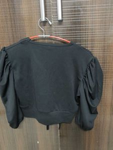 Black top with Puff Sleeves