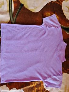 Lilac Ribbed Mock Neck Top