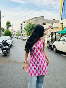 Pink Printed Kurta