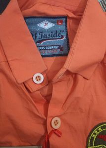 Orange Embellished New Shirt
