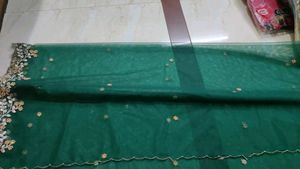 Heavy Zardosi Organza Dupatta Boutique Piece
