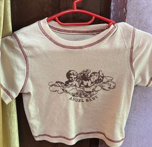 Angel Baby Graphic Crop Top