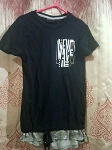 Black Graphic Print Tee