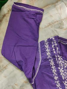 Purple Embroidered Kurta