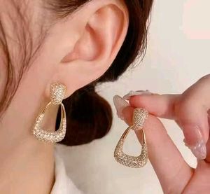 Sparkling Triangle Dangle Earrings