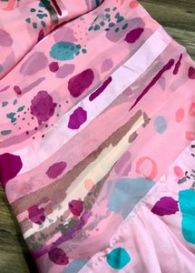 VERY BEAUTIFULL PINK SATTIN PATTA SAREE